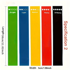 5 Bandas Elásticas de Resistencia para Ejercicio, Piernas, Brazos, Glúteos, Yoga y Pilates